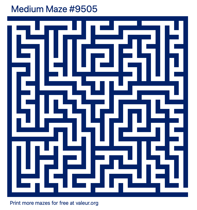 Free Printable Medium Maze number 9505