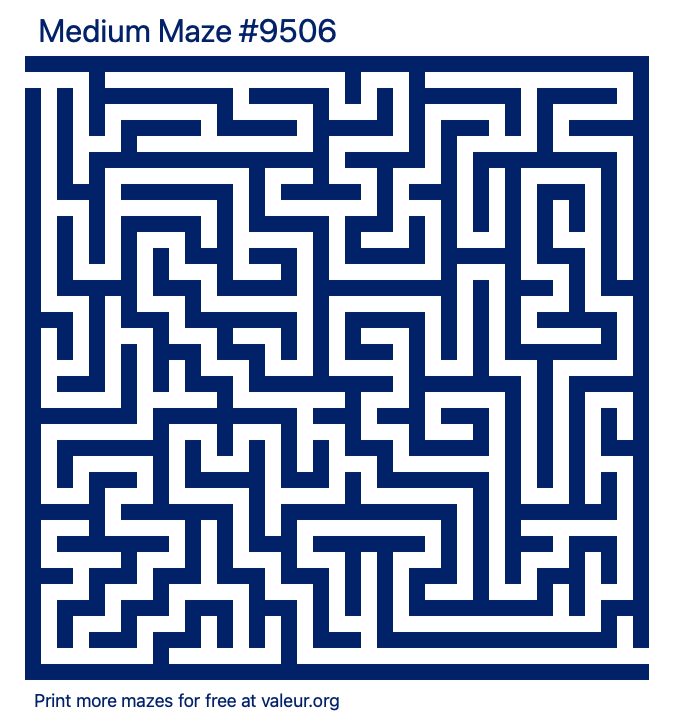 Free Printable Medium Maze number 9506