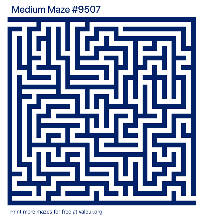 Free Printable Medium Maze number 9507