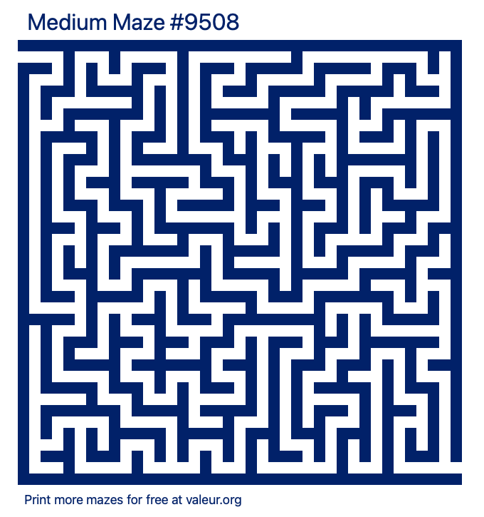 Free Printable Medium Maze number 9508