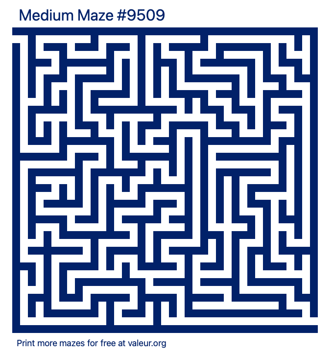 Free Printable Medium Maze number 9509