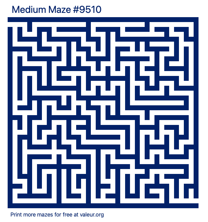 Free Printable Medium Maze number 9510