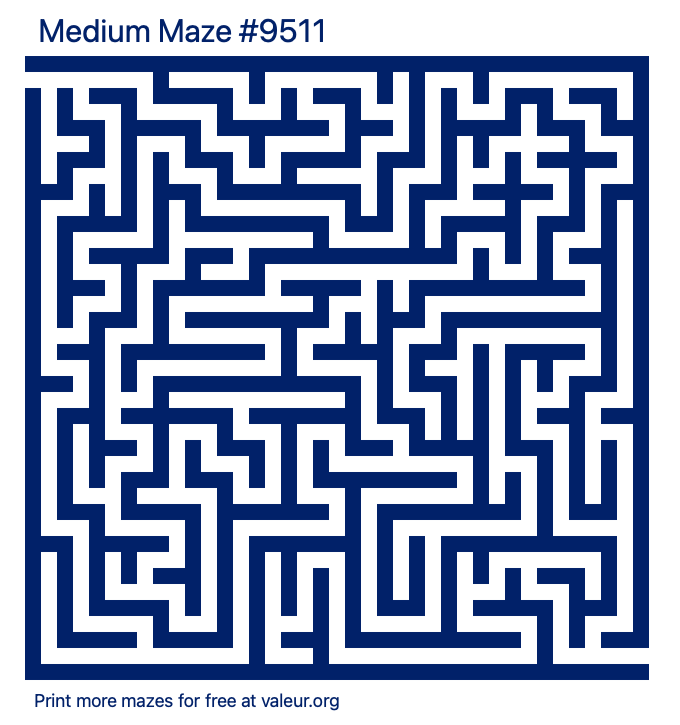 Free Printable Medium Maze number 9511