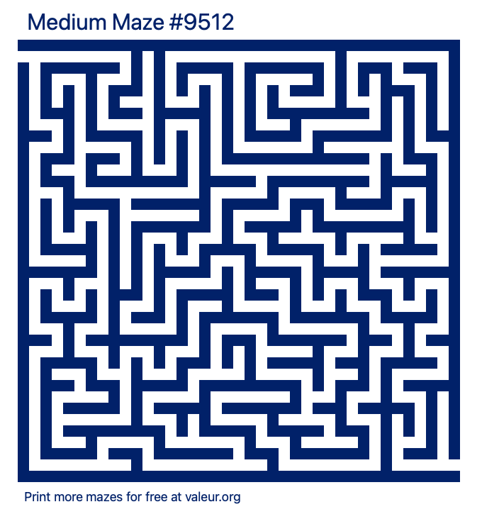 Free Printable Medium Maze number 9512
