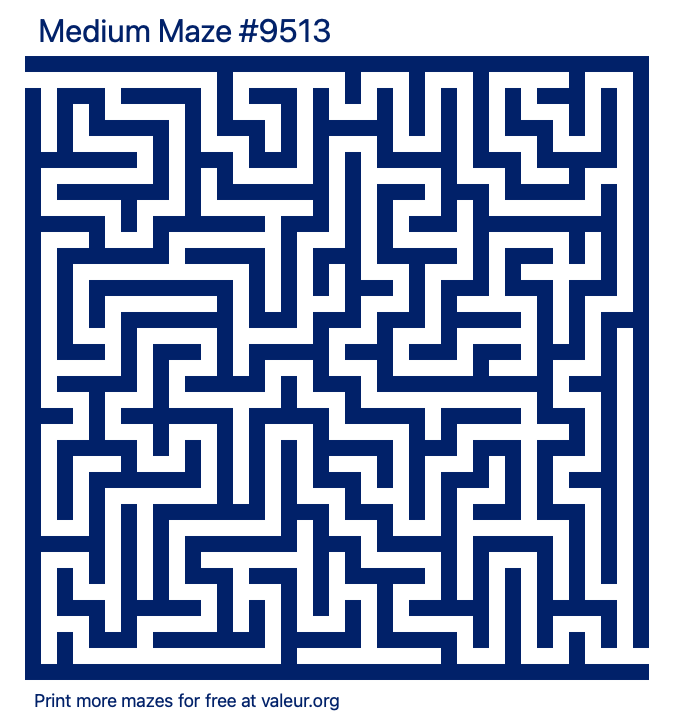 Free Printable Medium Maze number 9513