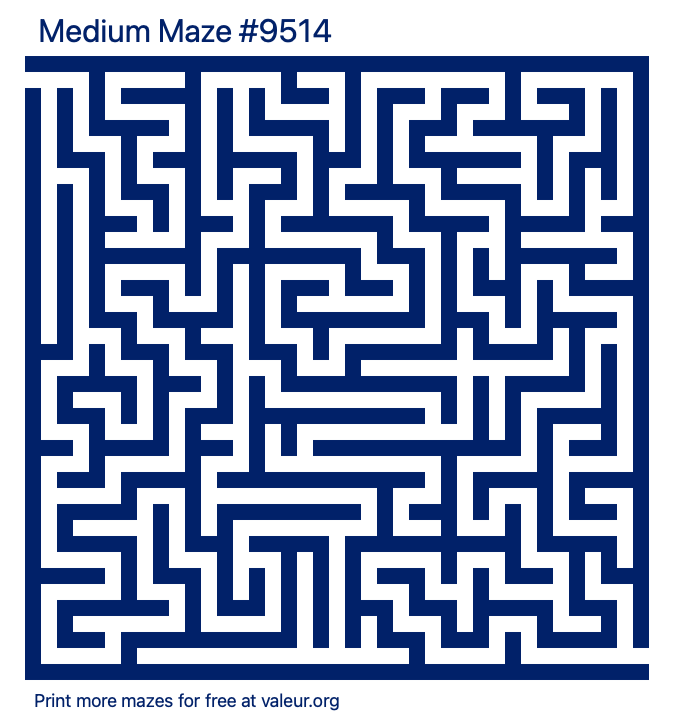 Free Printable Medium Maze number 9514