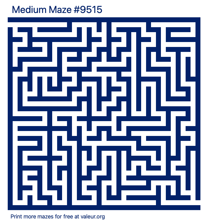 Free Printable Medium Maze number 9515