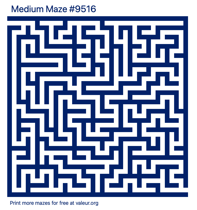 Free Printable Medium Maze number 9516