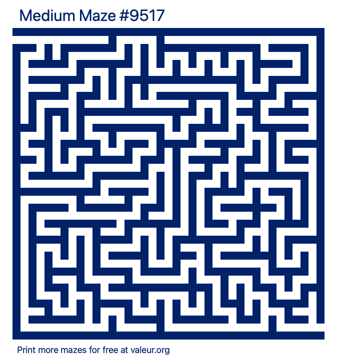 Free Printable Medium Maze number 9517