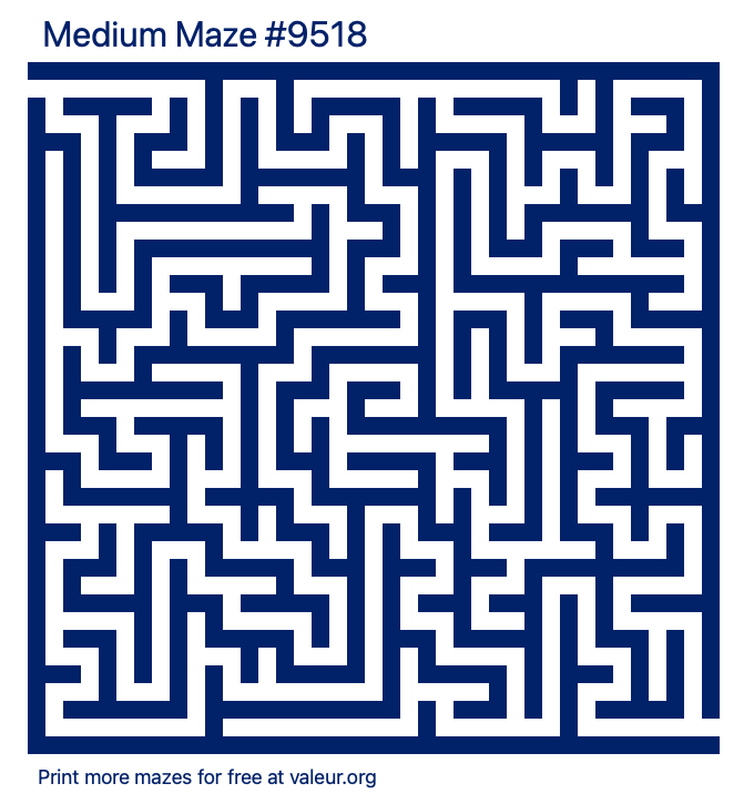 Free Printable Medium Maze number 9518