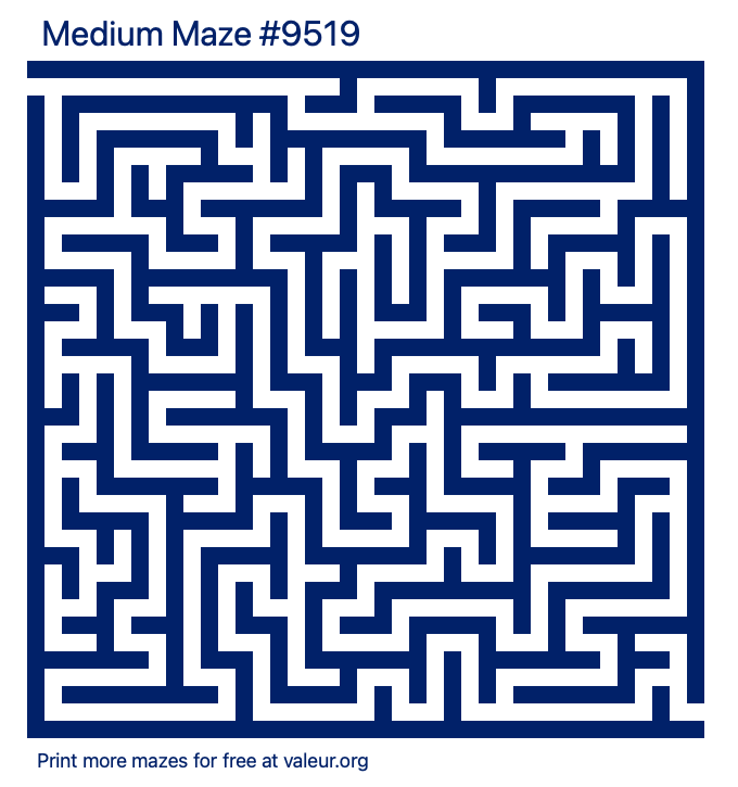 Free Printable Medium Maze number 9519