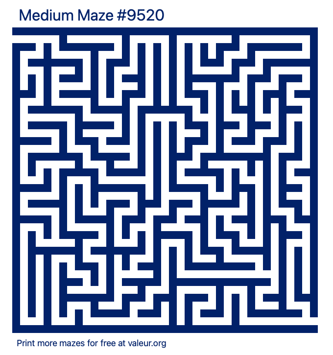 Free Printable Medium Maze number 9520
