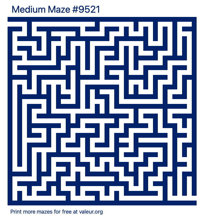 Free Printable Medium Maze number 9521