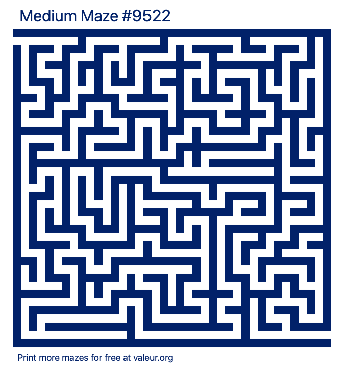 Free Printable Medium Maze number 9522