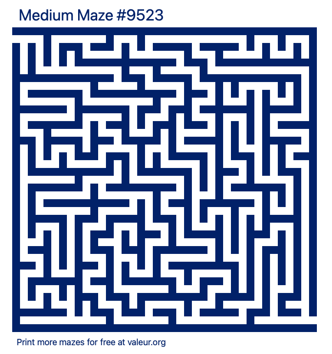 Free Printable Medium Maze number 9523