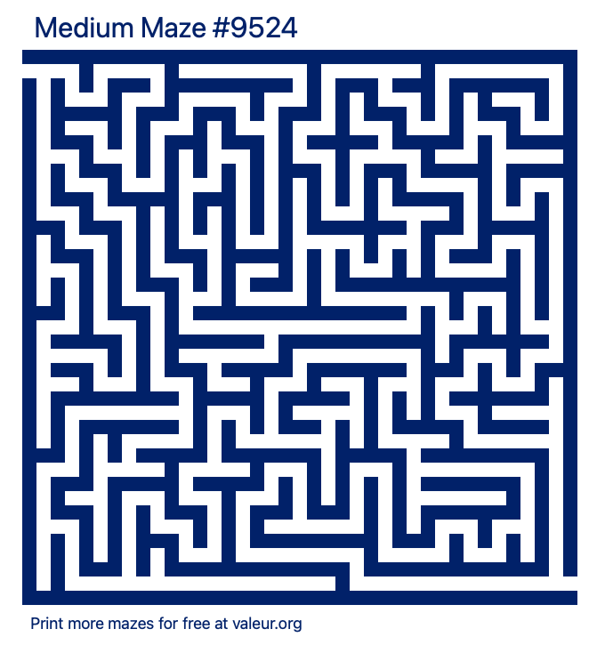 Free Printable Medium Maze number 9524