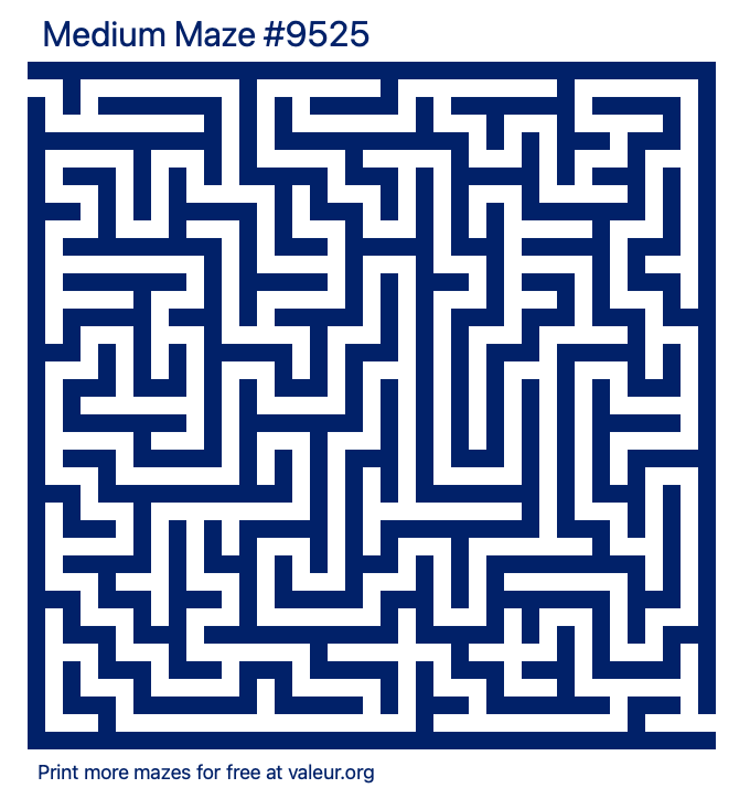 Free Printable Medium Maze number 9525