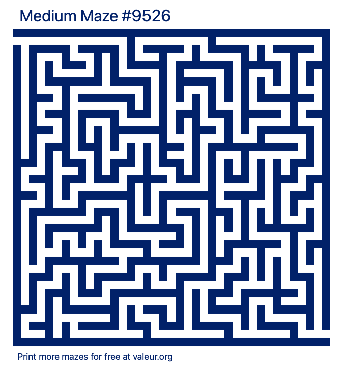 Free Printable Medium Maze number 9526