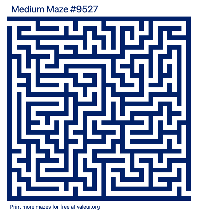 Free Printable Medium Maze number 9527