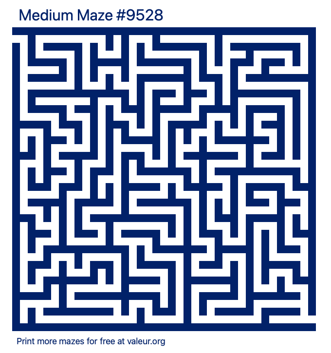 Free Printable Medium Maze number 9528