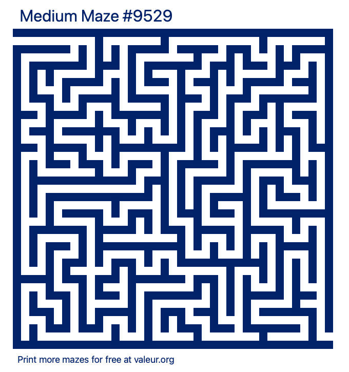 Free Printable Medium Maze number 9529