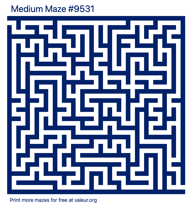 Free Printable Medium Maze number 9531