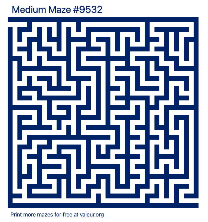 Free Printable Medium Maze number 9532