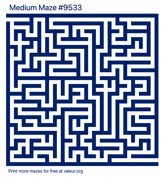 Free Printable Medium Maze number 9533