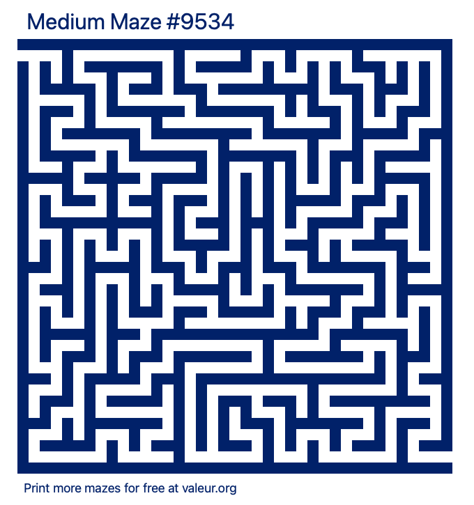 Free Printable Medium Maze number 9534