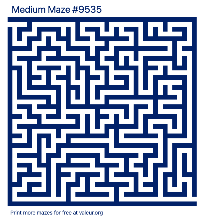 Free Printable Medium Maze number 9535