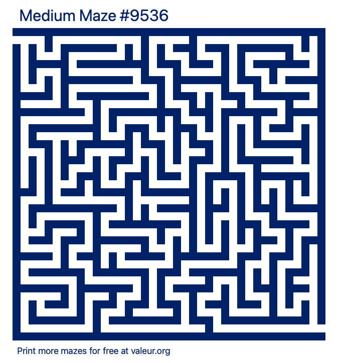 Free Printable Medium Maze number 9536