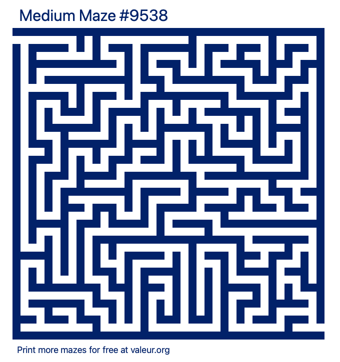 Free Printable Medium Maze number 9538