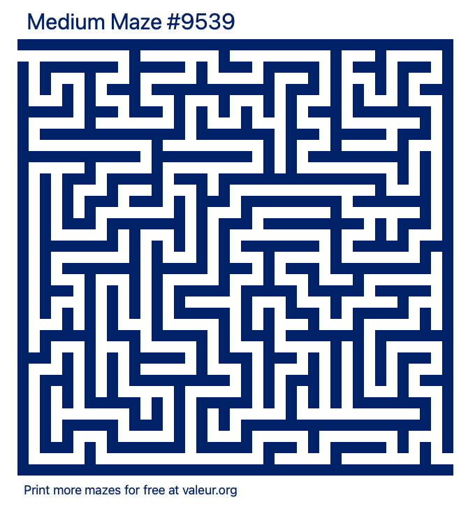 Free Printable Medium Maze number 9539