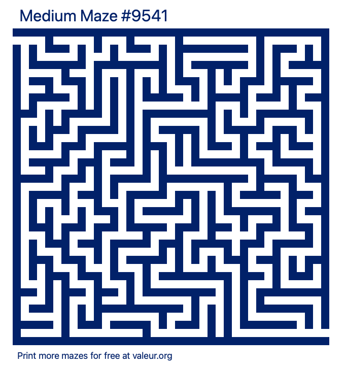 Free Printable Medium Maze number 9541
