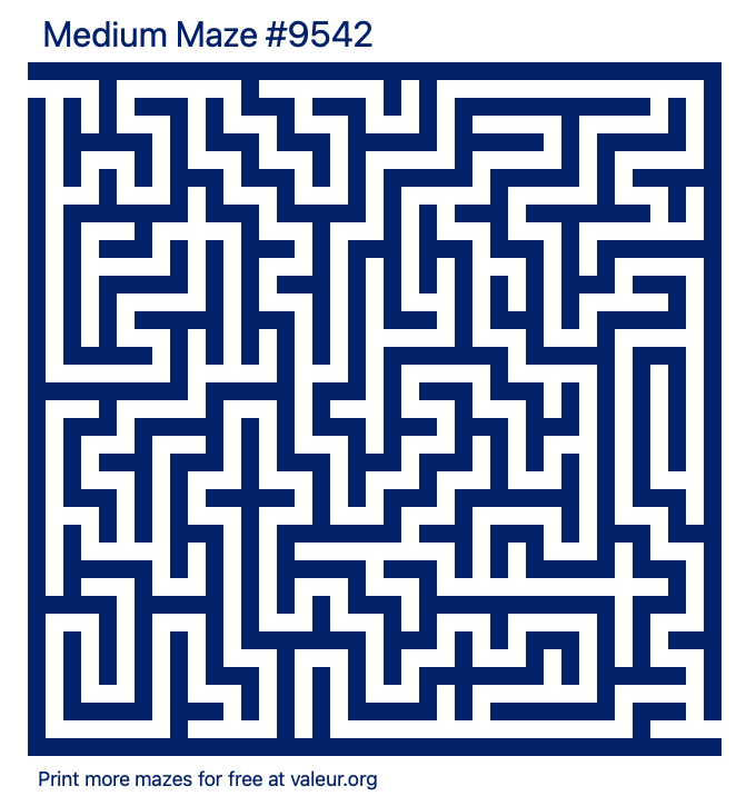 Free Printable Medium Maze number 9542