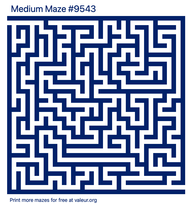 Free Printable Medium Maze number 9543
