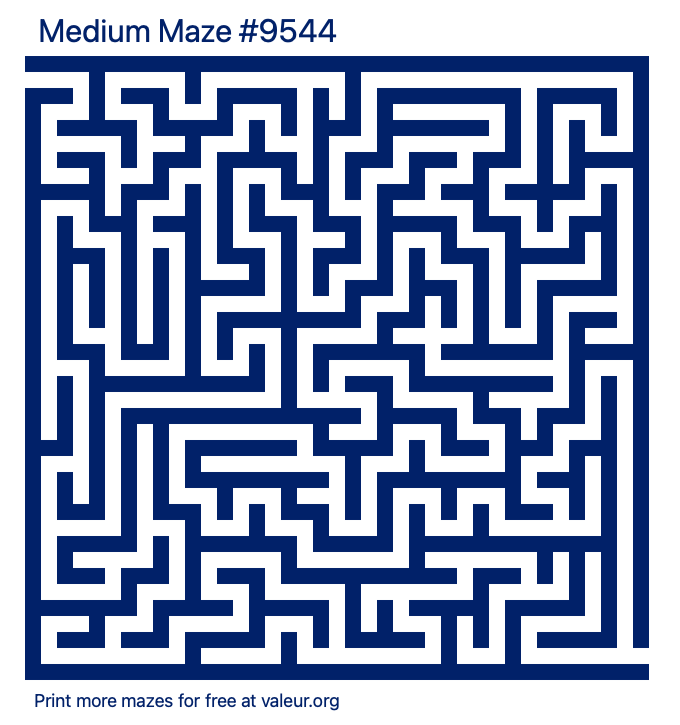 Free Printable Medium Maze number 9544