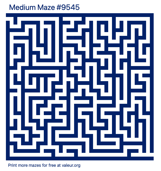 Free Printable Medium Maze number 9545