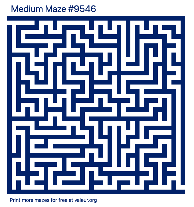 Free Printable Medium Maze number 9546