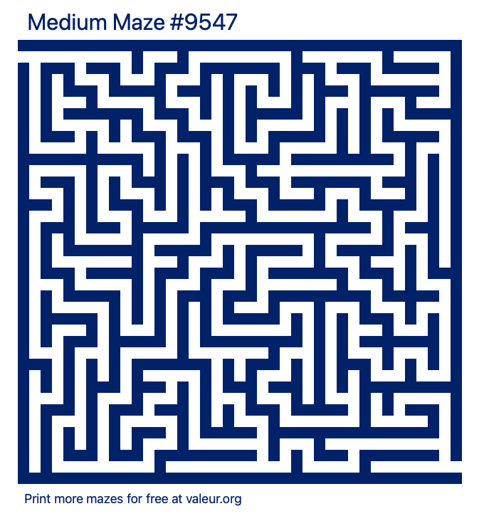 Free Printable Medium Maze number 9547