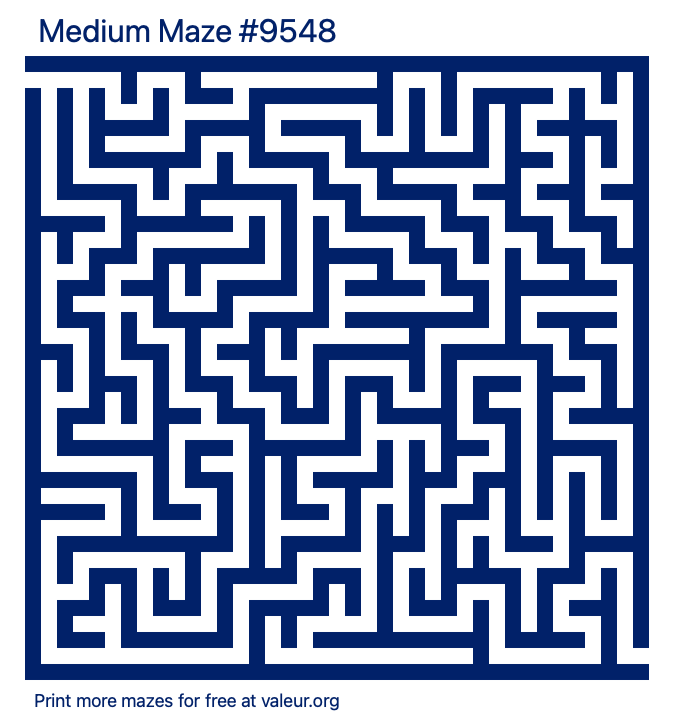 Free Printable Medium Maze number 9548