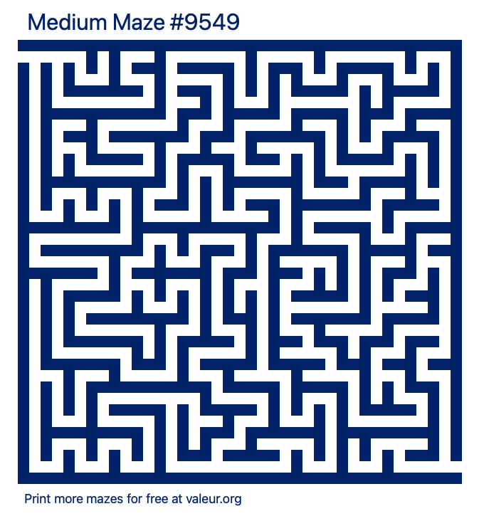 Free Printable Medium Maze number 9549