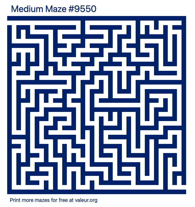 Free Printable Medium Maze number 9550