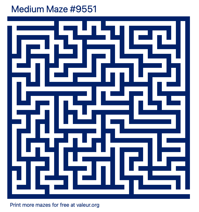 Free Printable Medium Maze number 9551