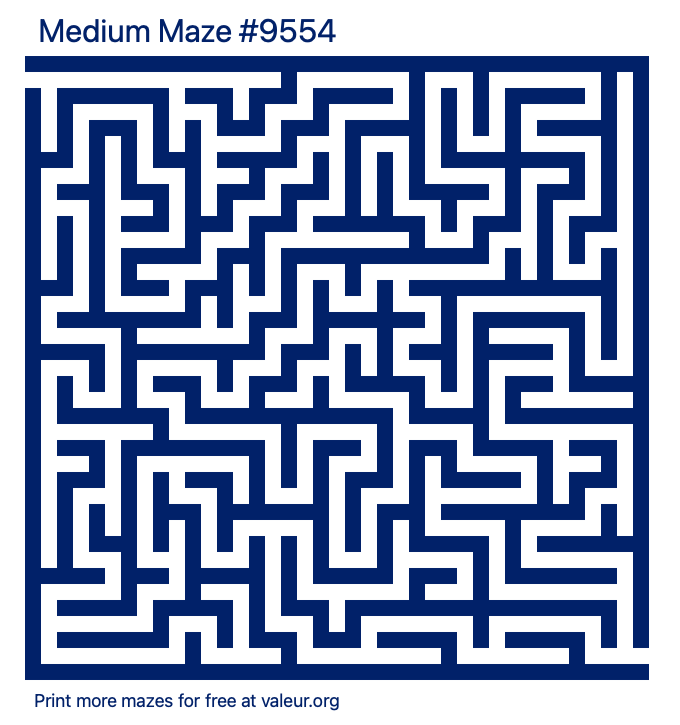 Free Printable Medium Maze number 9554