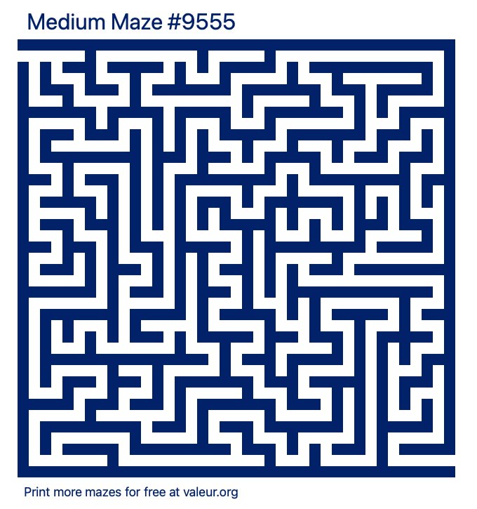 Free Printable Medium Maze number 9555
