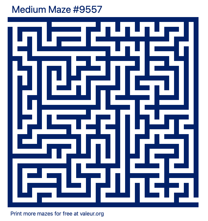 Free Printable Medium Maze number 9557