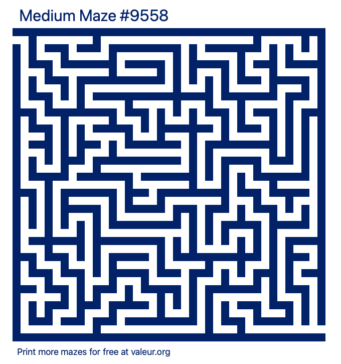 Free Printable Medium Maze number 9558