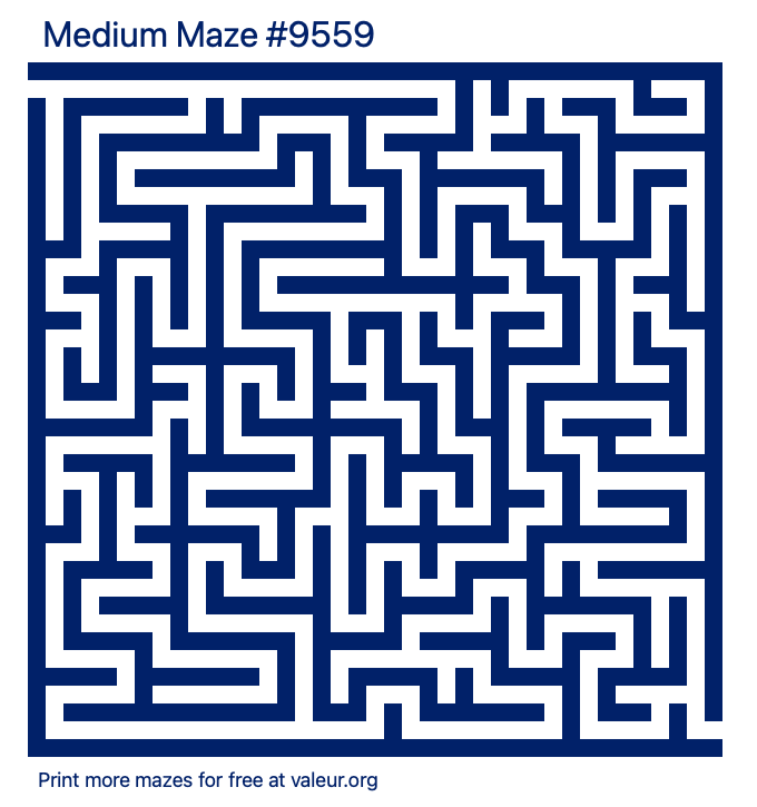 Free Printable Medium Maze number 9559