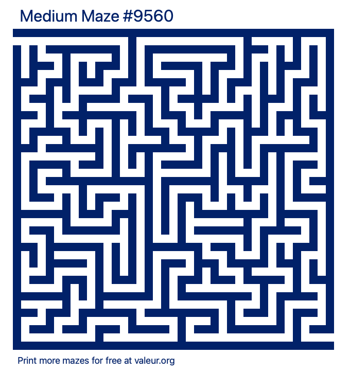 Free Printable Medium Maze number 9560